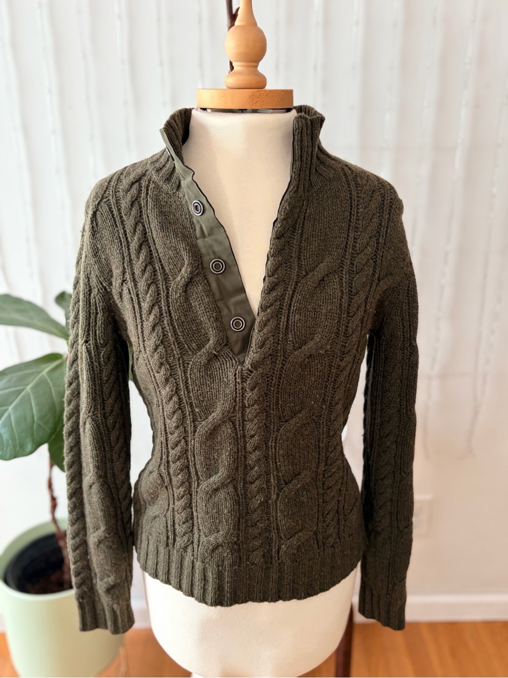 Vintage 90s Ralph Lauren Wool Hooded Sweater Green Polo - Picture 10 of 14